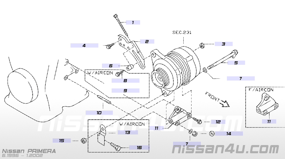 Nissan primera alternator belt #9