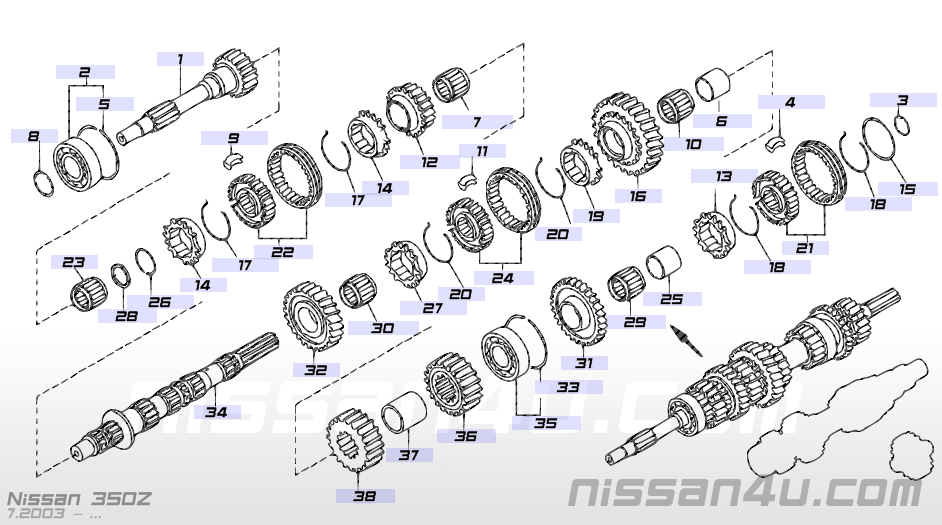 Transmission gear â Illustration #1, Nissan 350Z 2007