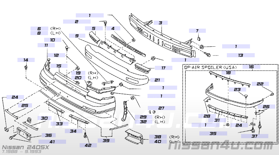 Nissan part numbers and illustrations
